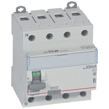 Interruptor diferencial dx³ - 4p- 400v~- 80a - tipo ac - 300ma - 4 módulos