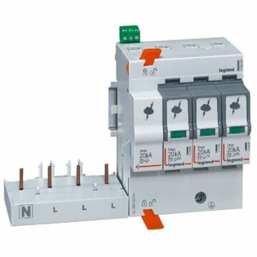Limitador sobretensión bpa t2 20ka 3p + n negro