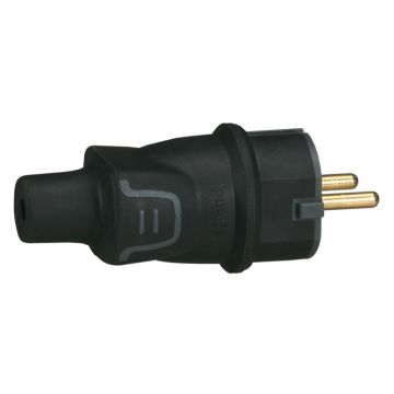Clavija 2p+t 16a ip44 material caucho de gran resistencia