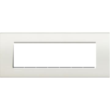 Placa embellecedora livinglight de color blanco - 7 módulos