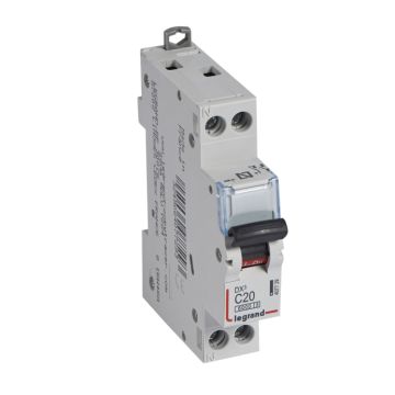 Magnetotérmico dx³ 6000/10 ka - 1p+n - 230 v~ - 20a - curva c - 1 módulo