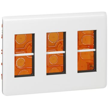 Caja mecanismos empotrar mosaic-ii 3 columnas blanco