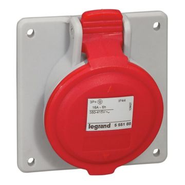 Bases para cuadros entreejes unificado p17 pro. 3p+t, 16a, 380/415v~, ip44. color rojo
