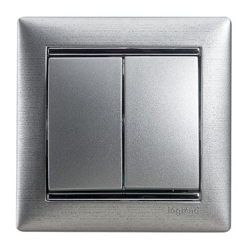 Interruptor valena - doble - unipolar - 10 ax - 250v~ - aluminio brillante