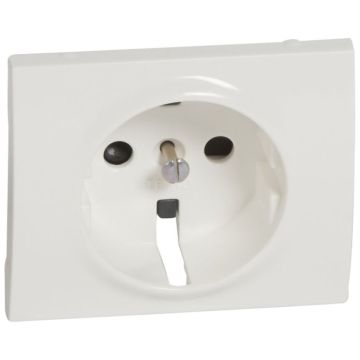 Tapa para toma 2p + tt lateral obturador protección galea blanco