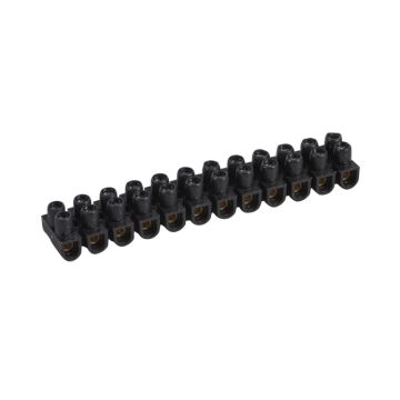Regleta de conexión nylbloc™. 12 bornas con capacidad 2,5mm². intensidad máx. 24a. negra