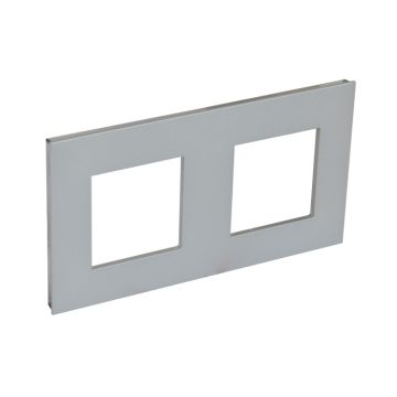 Placa embellecedora valena next de 2 elementos de color aluminio