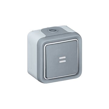 Pulsador na luminoso plexo monobloc de superficie gris - 10 a