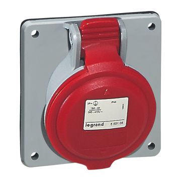 Bases para cuadros entreejes unificado p17 pro. 3p+n+t, 32a, 380/415v~, ip44. color rojo