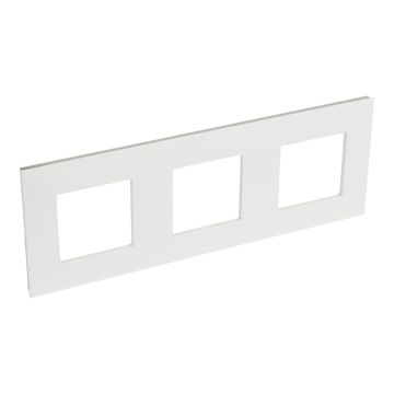 Placa valena next con 3 elementos blanco/cromo