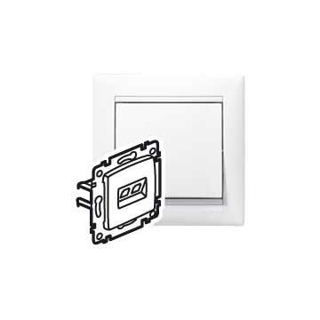 Base rj45 valena - cat.5e - utp - doble - montaje con tornillos - blanco