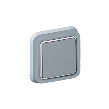 Conmutador plexo completo empotrado gris - 10ax