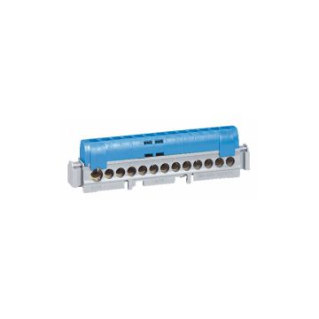 Borna de repartición ip 2x - neutro - 1 conexión de 6 a 25mm² - azul - longitud 176mm
