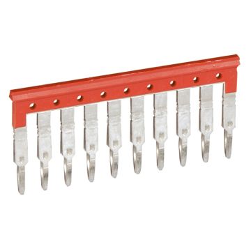 Peine para borna viking 3 tornillo y resorte - para 10 bornas - paso de 5 - rojo