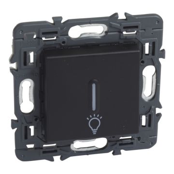 Pulsador valena next - luminoso con símbolo de lámpara - 6a - 230v~ - dark