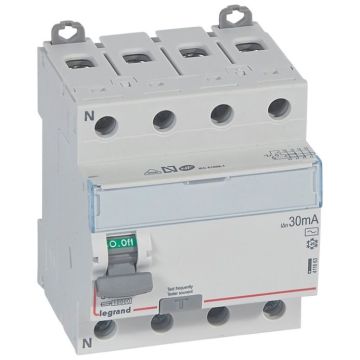 Interruptor diferencial dx³ - 4p- 400v~- 80a - tipo ac - 30ma - 4 módulos