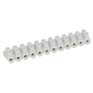 Regleta de conexión nylbloc™. 12 bornas con capacidad 2,5mm². intensidad máx 24a. blanco incoloro