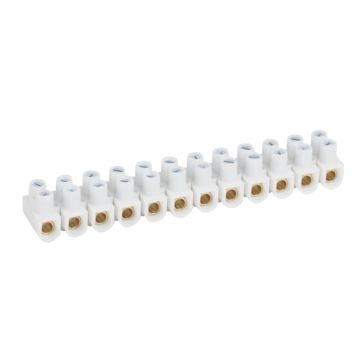 Regleta de conexión nylbloc. 12 bornas con capacidad 16mm². intensidad máx 101a. blanco incoloro