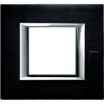 Placa embellecedora recta axolute de color antracita satinado - 2 módulos