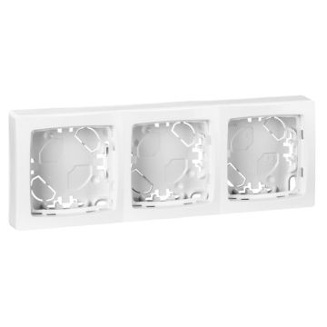 Placa de superficie 3 puestos oteo de color blanco