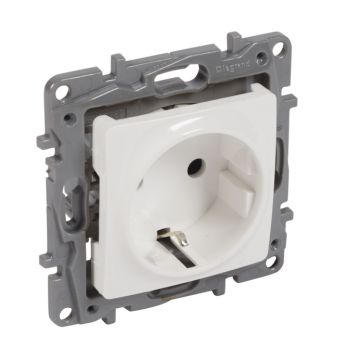 Base niloe 2p + toma tornillo protección inferior blanco