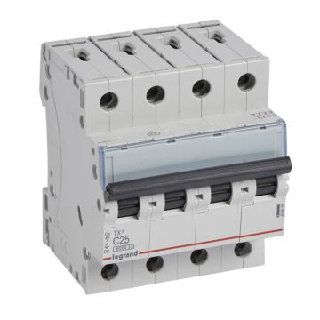 Magnetotérmico tx³ - 4p - 400v~ - 25a - curva c - 4 módulos