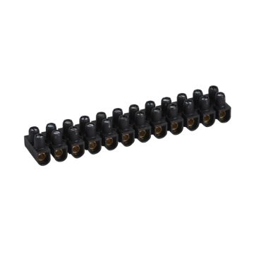 Regleta de conexión nylbloc™. 12 bornas con capacidad 6mm². intensidad máx. 41a. negra