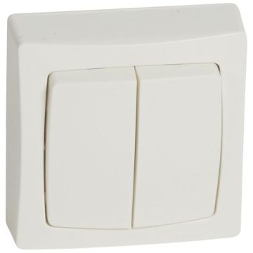 Conmutador doble - oteo - 10a - monobloc - blanco