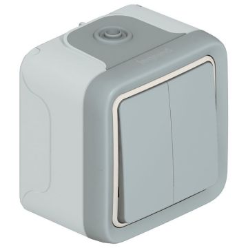 Doble pulsador plexo monobloc de superficie gris - 10 a