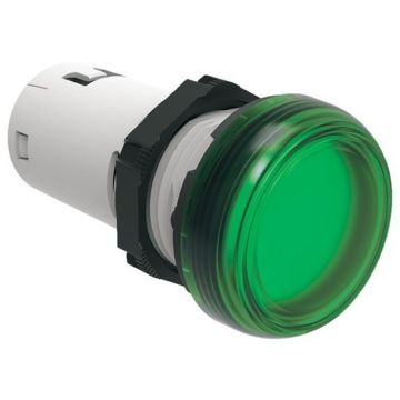 Piloto led monobloc en verde de 230V AC/DC terminal a tornillo con protección