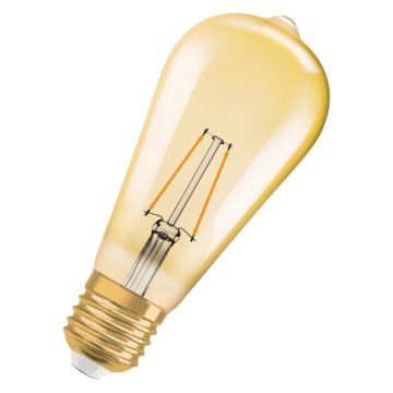 Lled.Vintage 1906 Edison 21 E27 Fil.Gold