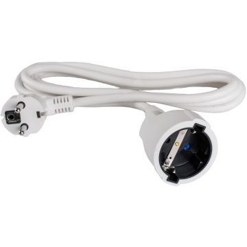 Prolongador 2P+T, 16A 250V~. Color blanco. 3 m de cable.