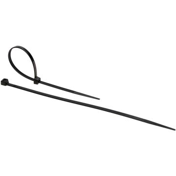 Brida de nylon. Color negro. Dimensiones:  4,8 x 300 mm.