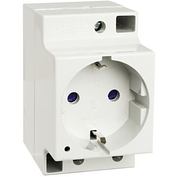 BASE TT LATERAL 16A 250V CON PILOTO LUMINOSO BLANCO