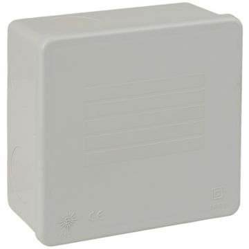 Caja estanca de conexión 100 x 100 x 45 mm sin conos. Color gris.