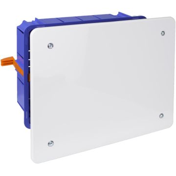 Caja de conexión de empotrar en tabique hueco. De 188 x 148 x 50 mm. Tapa con tornillos. Sistema de fijación mediante bridas.