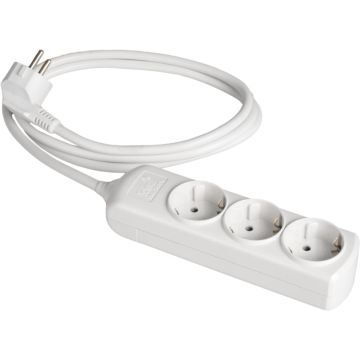 Prolongador con 3 bases 2P+T, 16A 250V~. 3 m de cable.