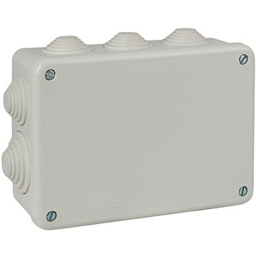 Caja estanca de conexión 153 x 110 x 55 mm con conos. Color gris.