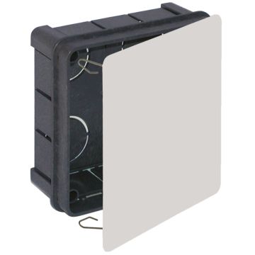 Caja de conexión de empotrar. De 100 x 100 x 45 mm. Tapa con garra metálica.