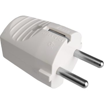 Clavija 2P+T, 16A 250V~. Color blanco