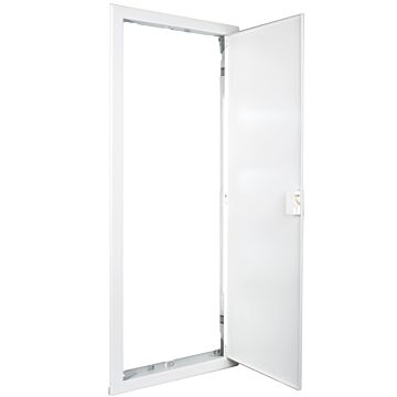 Marco y puerta metálicos para hueco de obra de 304 x 730 mm