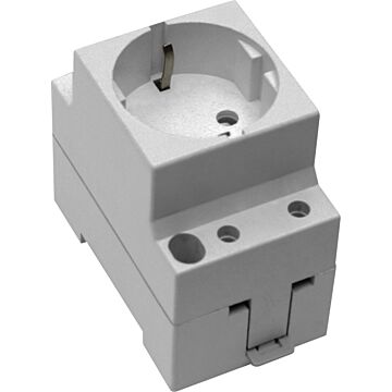 Base para perfil DIN 2P+T, 16A 250V~. Color gris