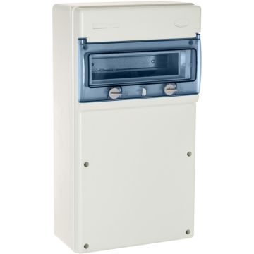 Caja industrial de distribución de 11 elementos.