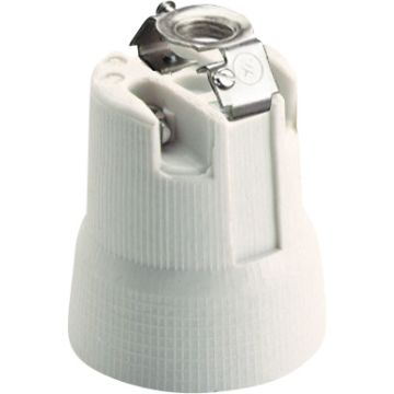 Portalámparas E-27 de porcelana. Conexión con tornillos. 4A 250V.
