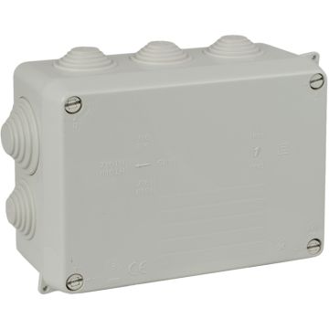 Caja estanca de conexión 153 x 110 x 65 mm con conos. Color gris.