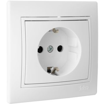 Base fija 2P+T, 16A 250V~. Monobloc. De empotrar.