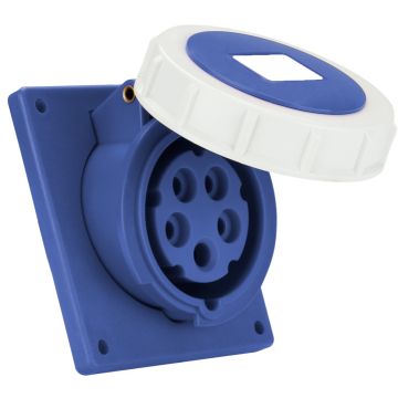 Base industrial trascuadro inclinada 2P+T, 63A 230V~. IP67.