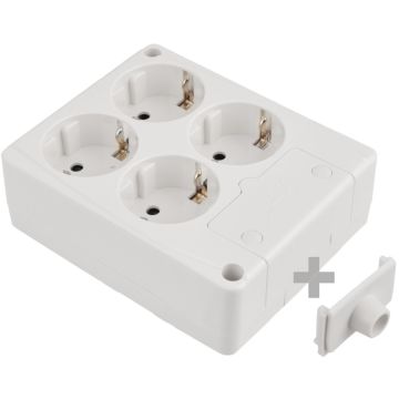 Base múltiple de 4 tomas 2P+T, 16A 250V~.