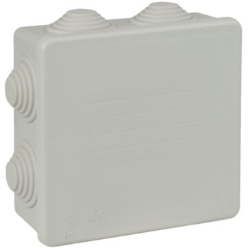 Caja estanca de conexión 100 x 100 x 45 mm con conos. Color gris.