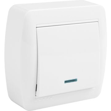 Conmutador / interruptor luminoso 10AX 250V~. De superficie.